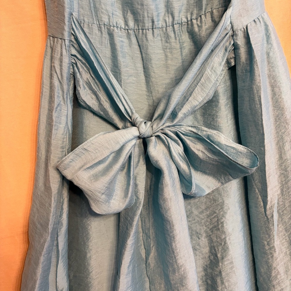 Coldwater Creek Women’s 14 Elegant Light Blue Midi Dress with Bow - Picture 10 of 10